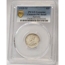 AUSTRALIA 1918 . SIXPENCE . GENUINE